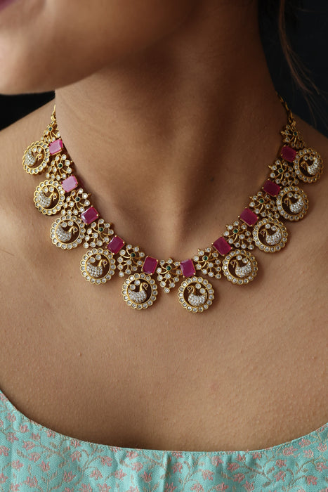 Antique short necklace and earrings SS10130
