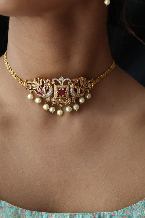 Antique choker necklace with earrings CCB13111