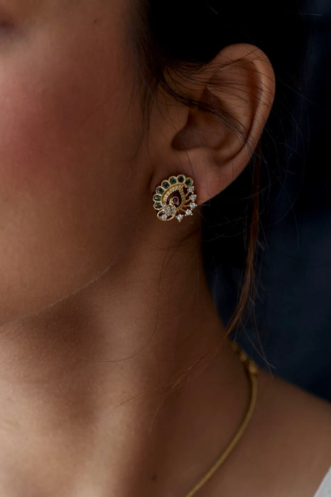 Antique ruby stone short necklace and earrings SS10221