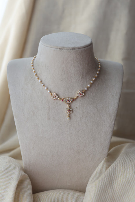 Heritage gold plated choker short necklace H289