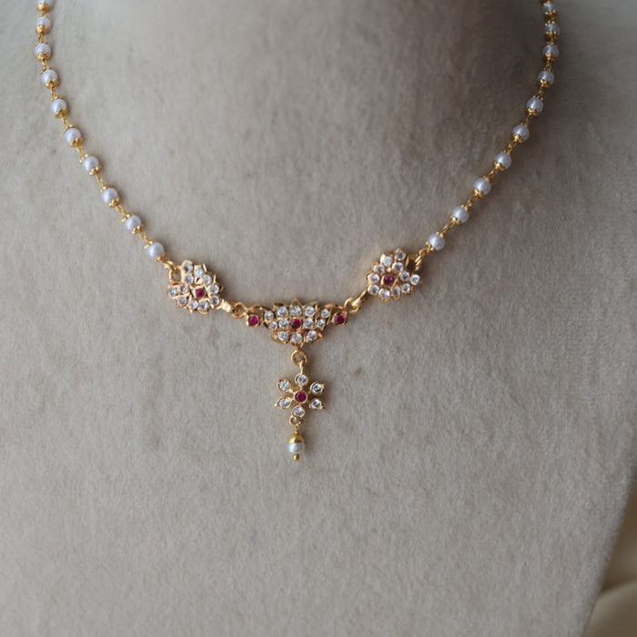 Heritage gold plated choker short necklace H2711