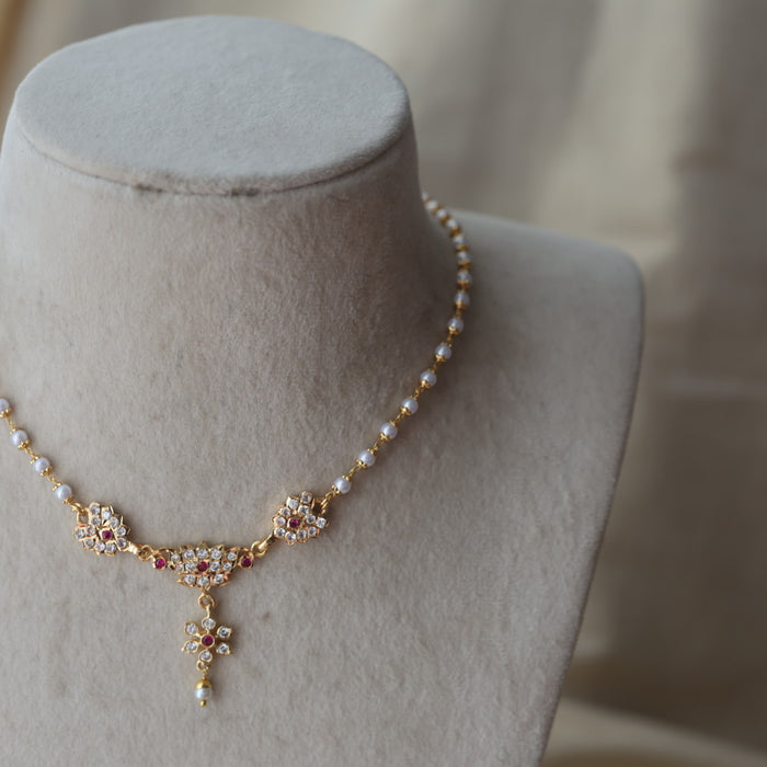Heritage gold plated choker short necklace H2711