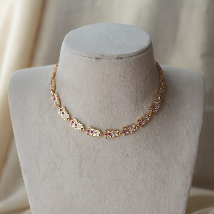 Heritage gold plated choker short necklace H2198