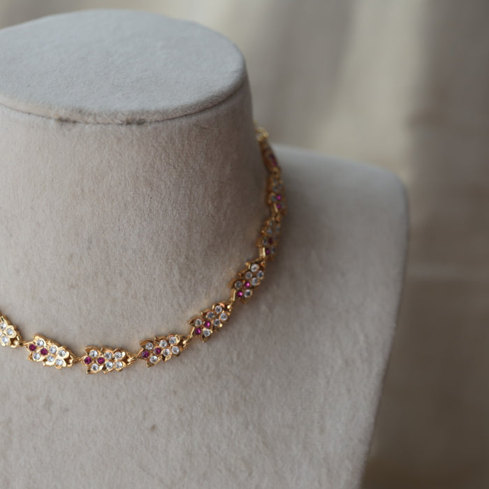 Heritage gold plated choker short necklace H2198