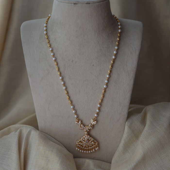 Heritage gold plated padakam long necklace HP2792