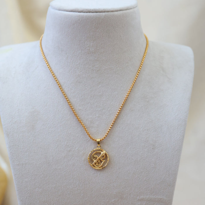 Heritage gold plated murugan om pendant with chain HC004