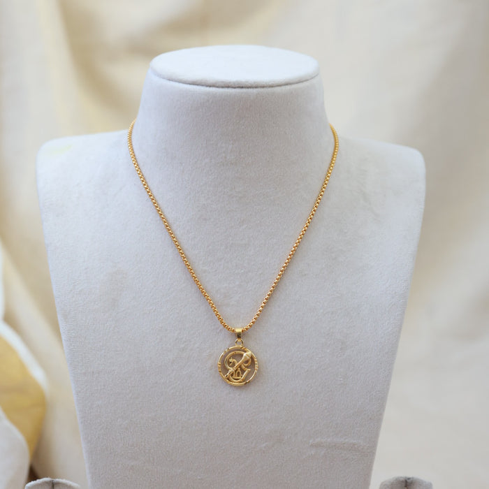 Heritage gold plated murugan om pendant with chain HC004