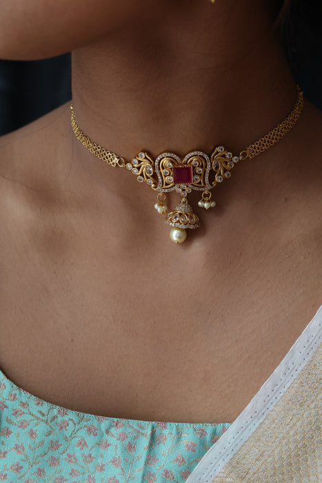 Antique choker necklace with earrings CCB13112