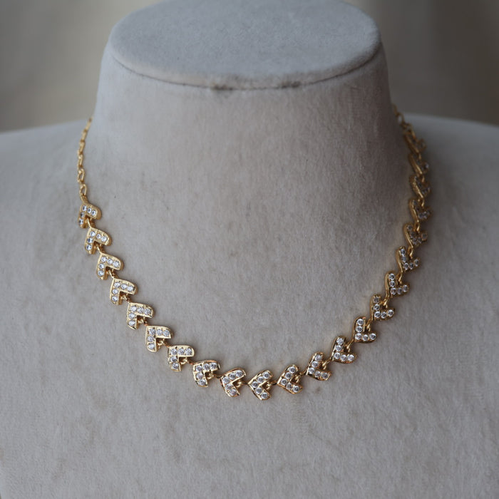Heritage gold plated choker short necklace H2175