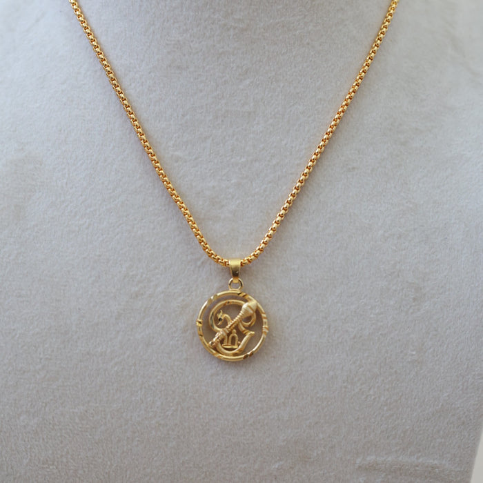Heritage gold plated murugan om pendant with chain HC004