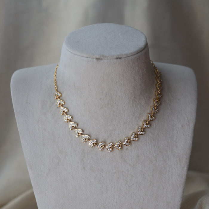 Heritage gold plated choker short necklace H2175