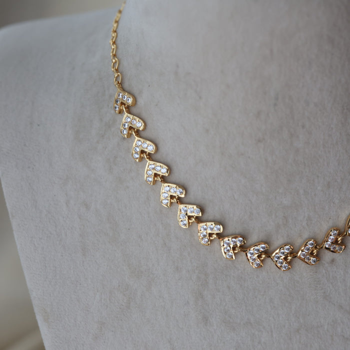 Heritage gold plated choker short necklace H2175