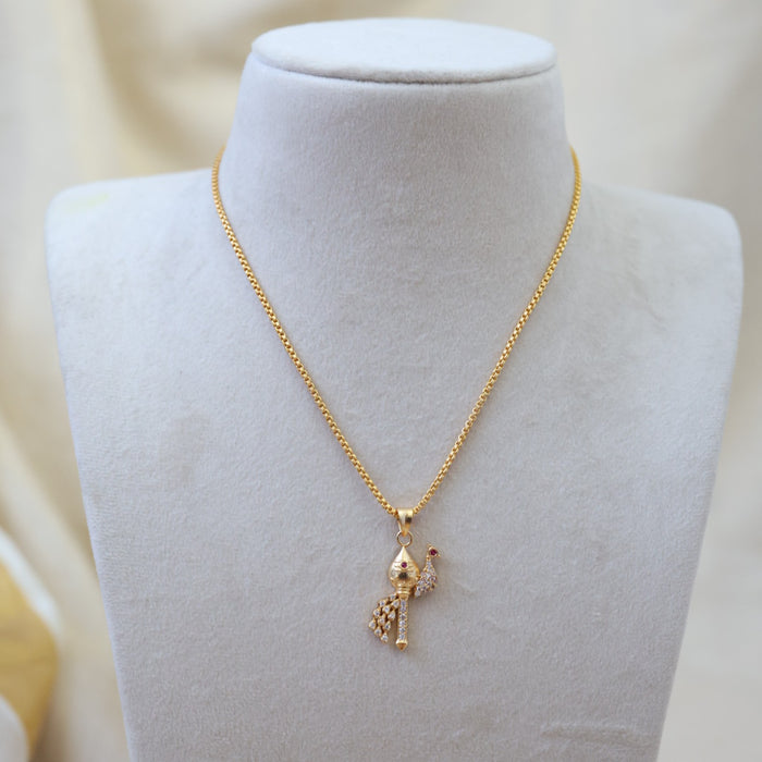 Heritage gold plated murugan om pendant with chain HC001