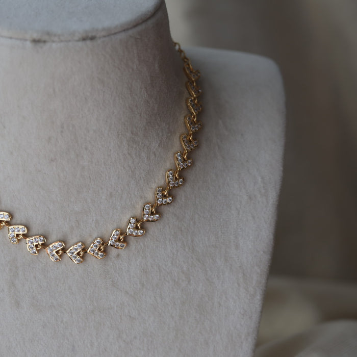 Heritage gold plated choker short necklace H2175