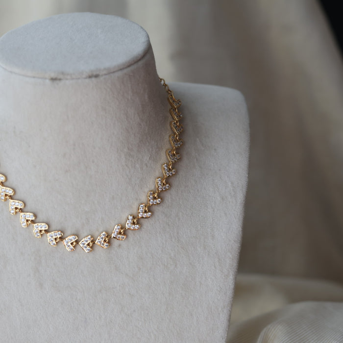 Heritage gold plated choker short necklace H2175