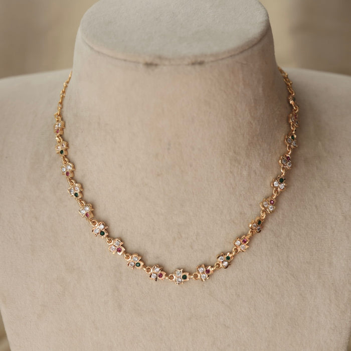 Heritage gold plated choker short necklace H2134