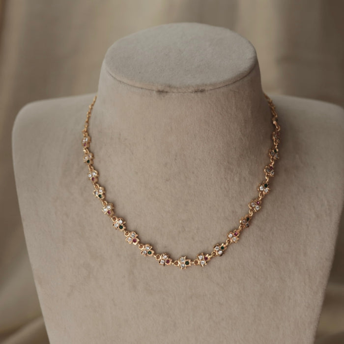 Heritage gold plated choker short necklace H2134