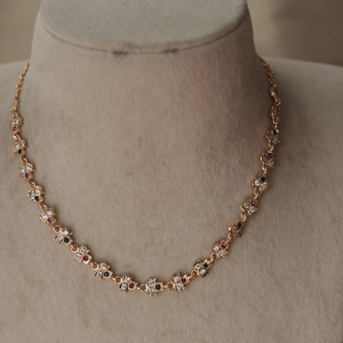 Heritage gold plated choker short necklace H2134