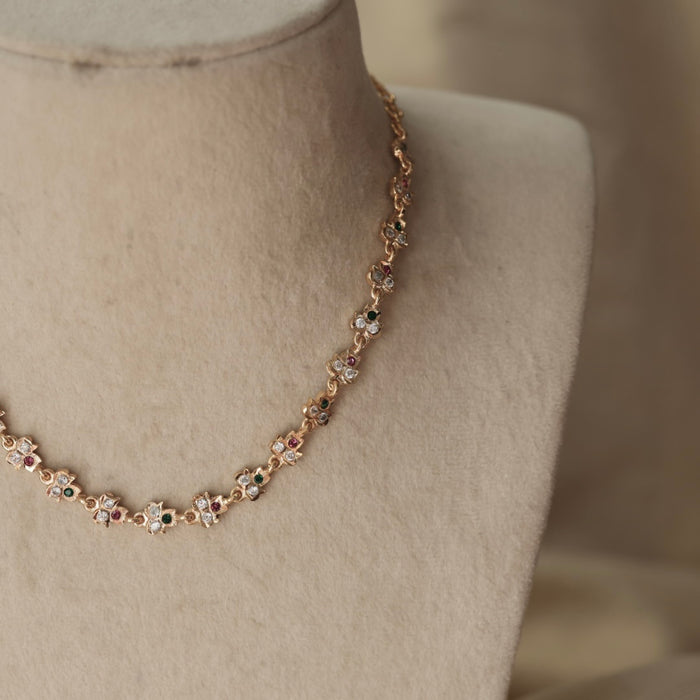 Heritage gold plated choker short necklace H2134