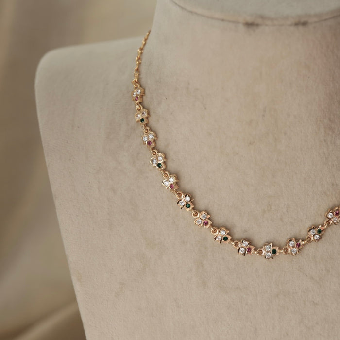Heritage gold plated choker short necklace H2134