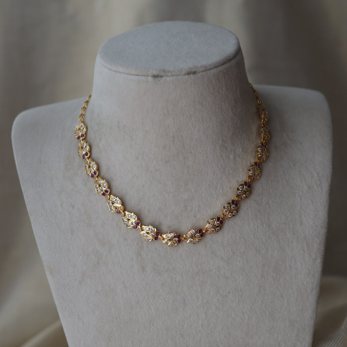 Heritage gold plated choker short necklace H2154