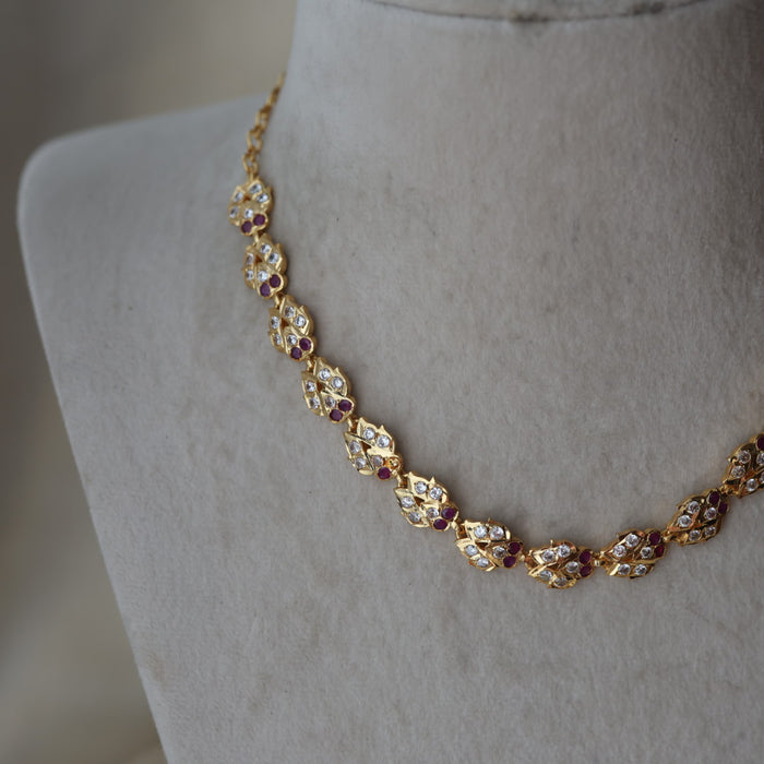 Heritage gold plated choker short necklace H2154