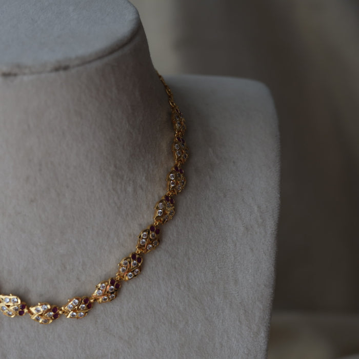 Heritage gold plated choker short necklace H2154