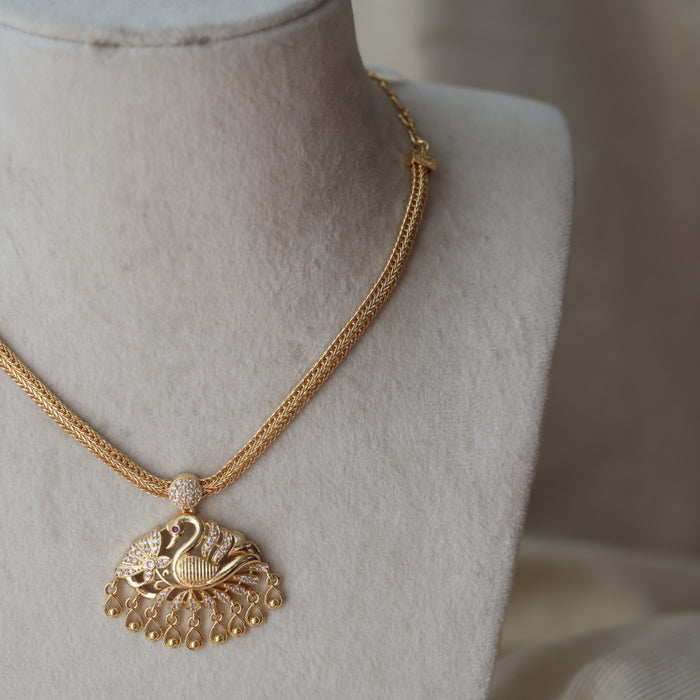 Heritage gold plated short necklace H2178