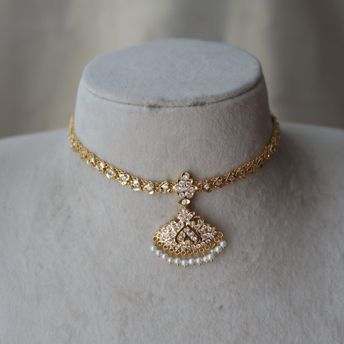 Heritage gold plated short necklace H1222