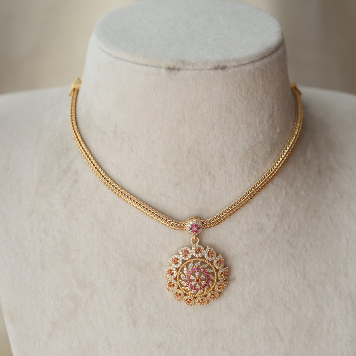 Heritage gold plated short necklace H2799