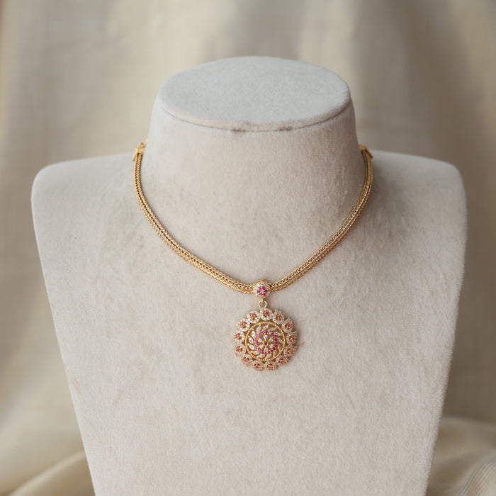 Heritage gold plated short necklace H2799