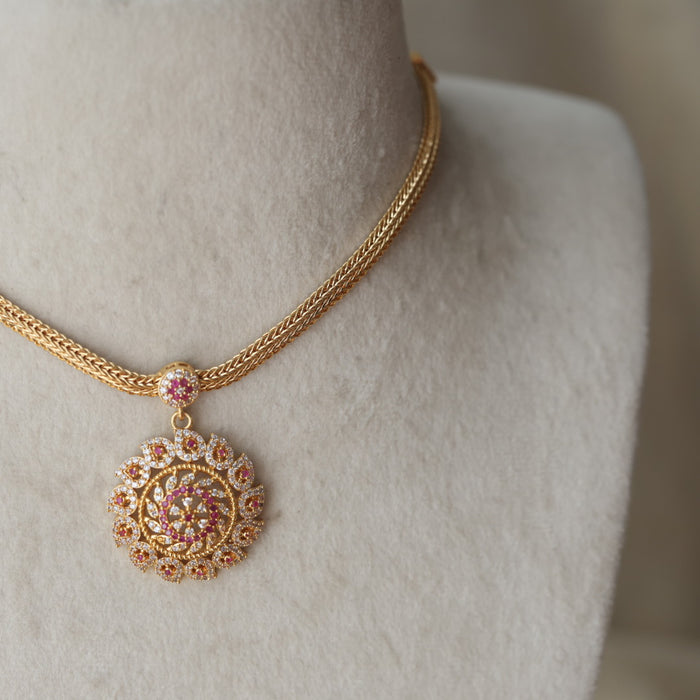 Heritage gold plated short necklace H2799