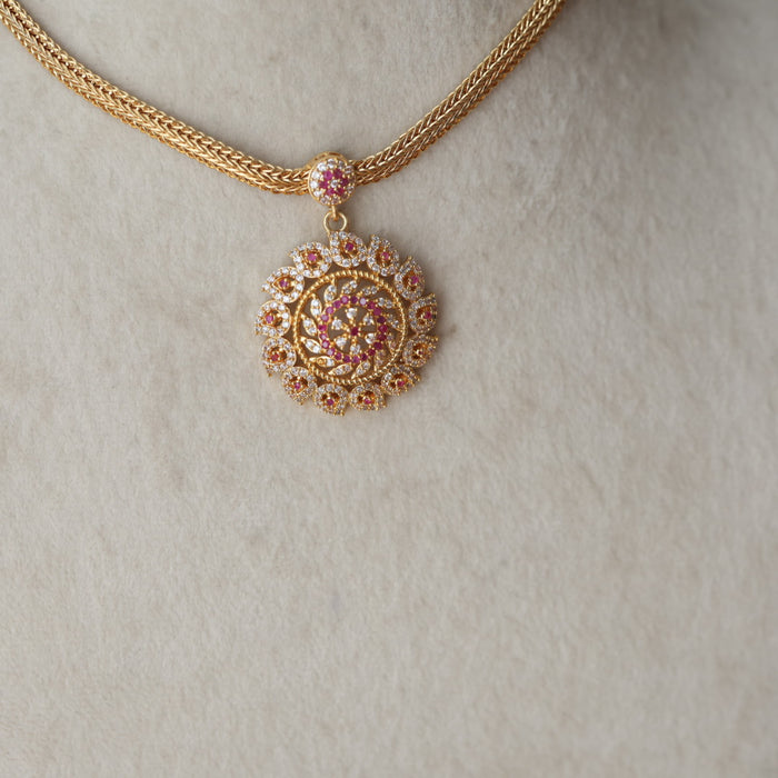 Heritage gold plated short necklace H2799