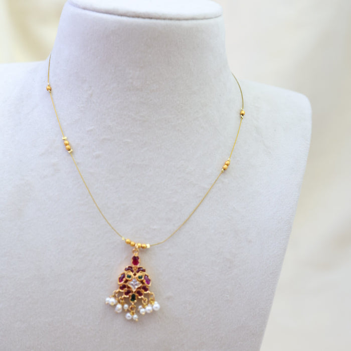 Antique invisible short necklace IN1009