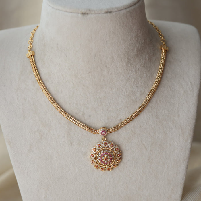 Heritage gold plated short necklace H2799