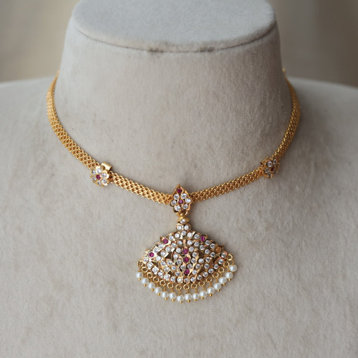 Heritage gold plated choker short necklace H5772