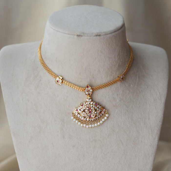 Heritage gold plated choker short necklace H5772