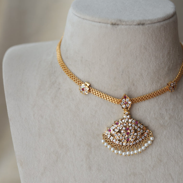 Heritage gold plated choker short necklace H5772