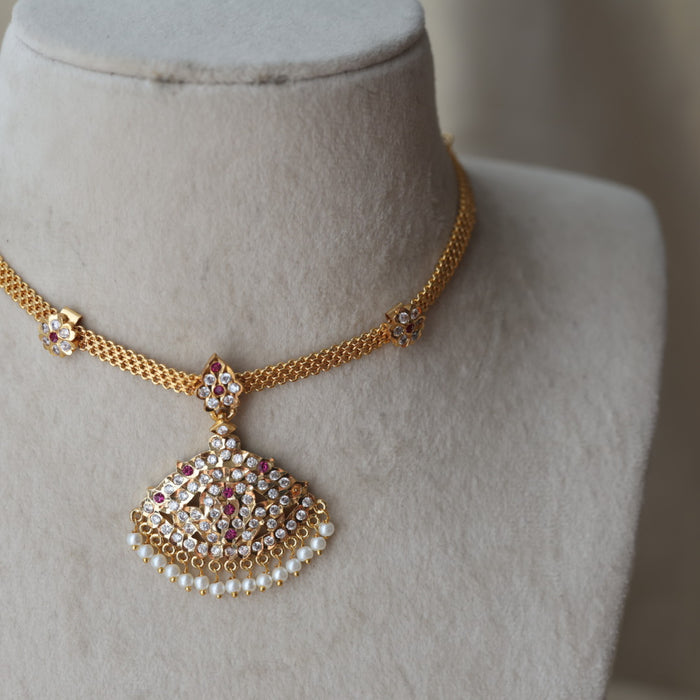 Heritage gold plated choker short necklace H5772