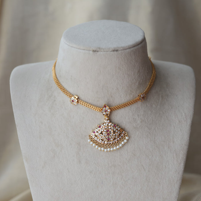 Heritage gold plated choker short necklace H5772