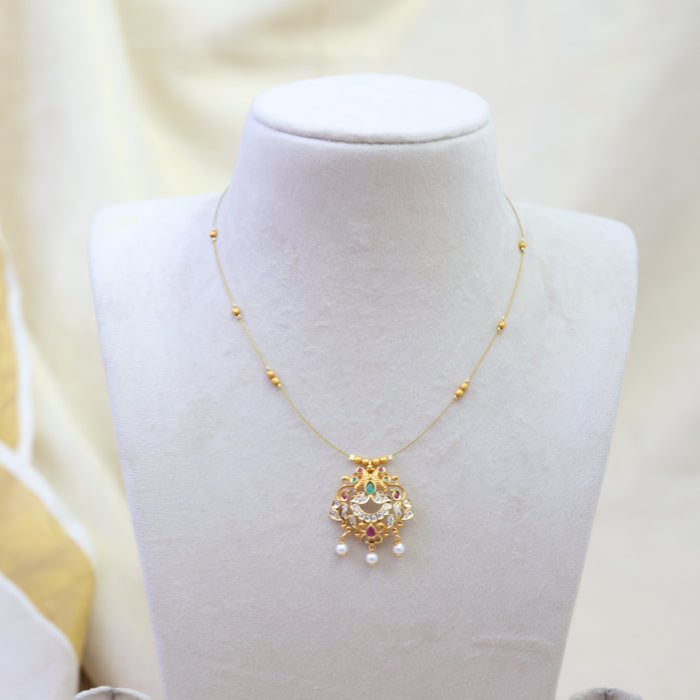 Antique invisible short necklace IN10011