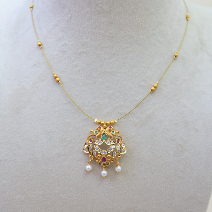 Antique invisible short necklace IN10011