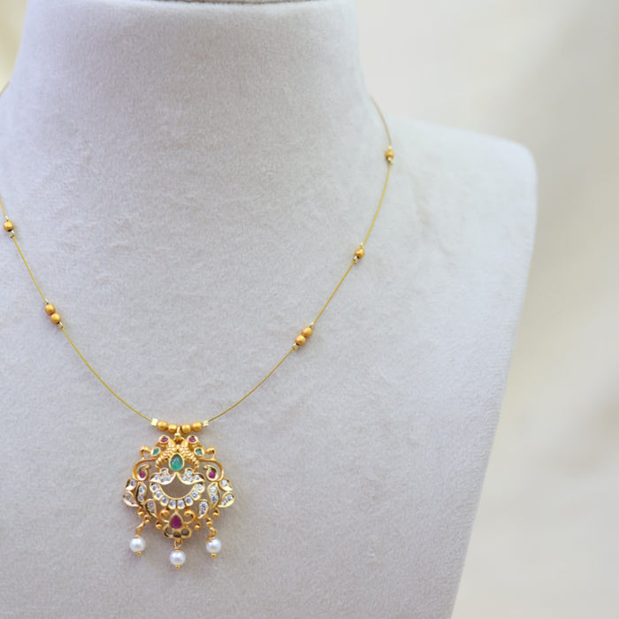 Antique invisible short necklace IN10011