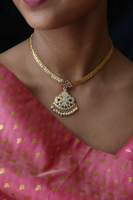 Heritage gold plated short necklace necklace H0015