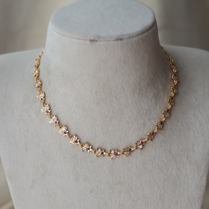 Heritage gold plated pearl choker short necklace set H2189