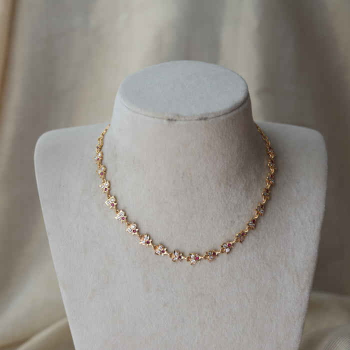 Heritage gold plated pearl choker short necklace set H2189