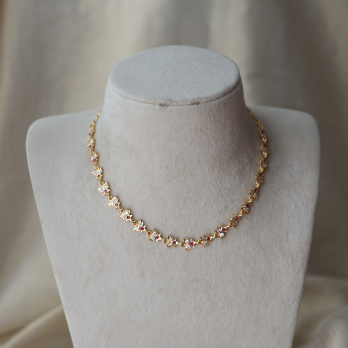 Heritage gold plated pearl choker short necklace set H2189