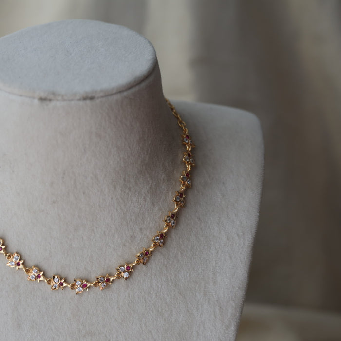 Heritage gold plated pearl choker short necklace set H2189