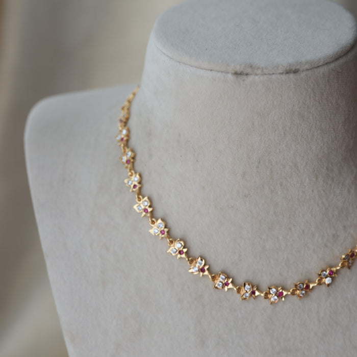 Heritage gold plated pearl choker short necklace set H2189