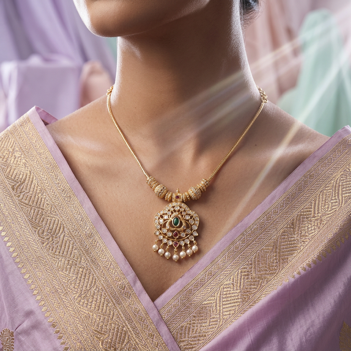 Heritage gold plated short necklace H0234